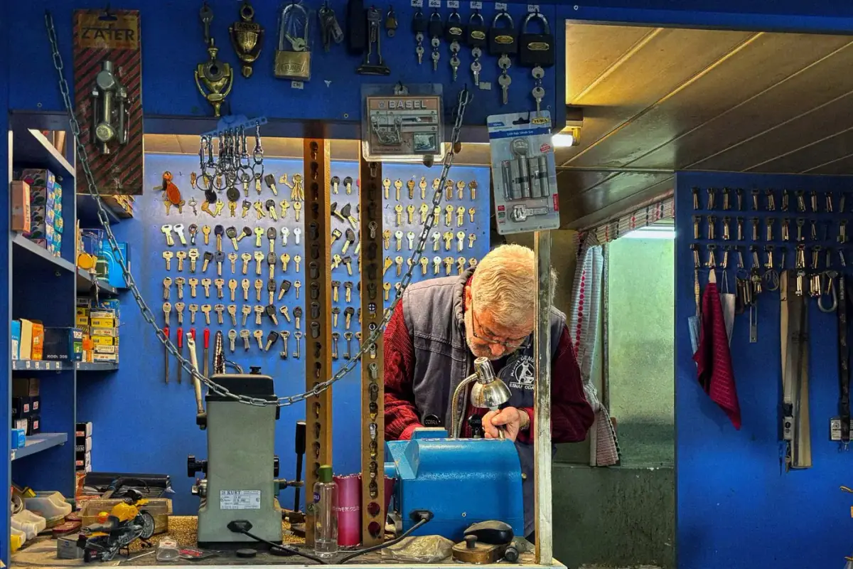 Locksmith at work on a Cypress job